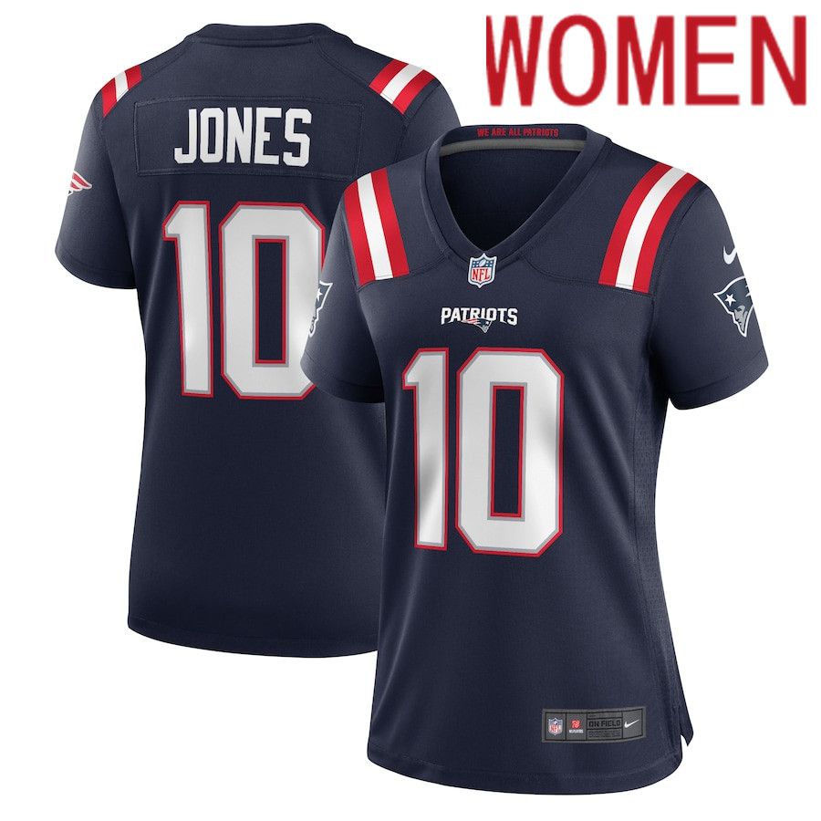 Women New England Patriots 10 Mac Jones Nike Navy Team Game NFL Jersey